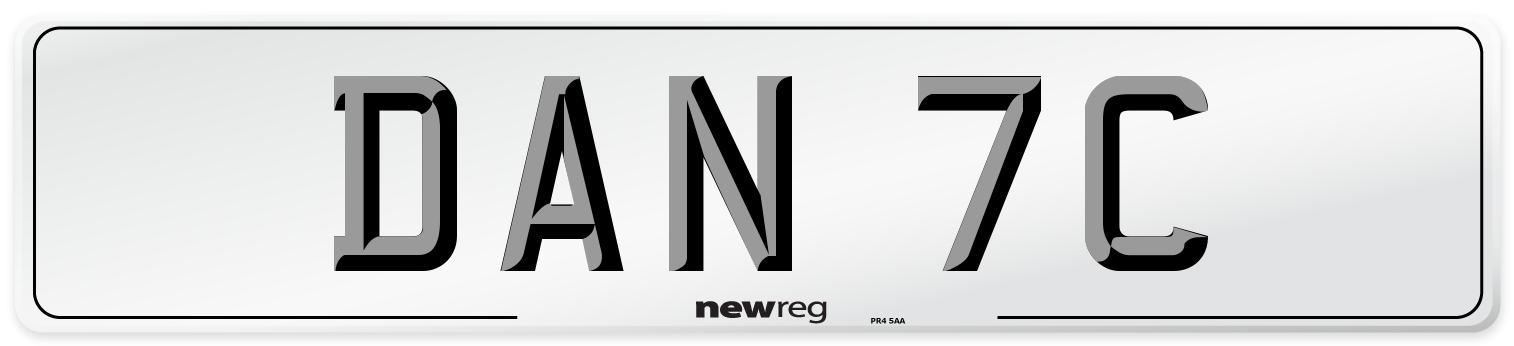 DAN 7C Number Plate from New Reg